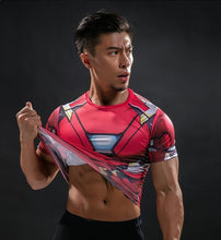 Load image into Gallery viewer, Short Sleeve 3D T Shirt Men T-Shirt Male Crossfit Tee Captain America Superman tshirt Men Fitness Compression Shirt Punisher --117--