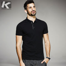 Load image into Gallery viewer, KUEGOU New Summer Mens Casual Polo Shirts Patchwork Black Brand Clothing For Man's Short Sleeve Slim Fit Clothes Male Tops --108--