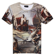 Load image into Gallery viewer, 2018 spring and summer new fashion printed painting cotton men short sleeved T-shirts male o neck brand European style T-shirt--120--