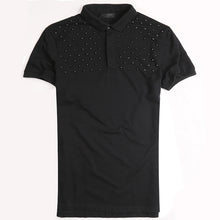 Load image into Gallery viewer, 2018 Men new summer casual black rivet decorative design polo shirt men slim fit cotton fashion polo men breathable popular polo--107--