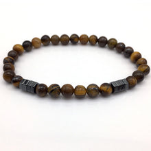 Load image into Gallery viewer, NAIQUBE 2018 New Fashion stone Bead Charm Bracelet Men Jewelry 6mm Matte Bead with Column Hematite Bracelet For Men Gift--153--