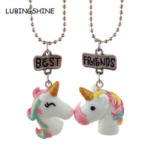 Load image into Gallery viewer, 2PCS/Lot Unicorn Pendant Necklaces For Children Girls Best Friend Friendshipe Necklace Chain Jewelry --175--