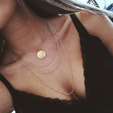Load image into Gallery viewer, New fashion trendy jewelry copper choker multi layer necklace gift for women Boho Layering Chokers Chockers girl x242--159--