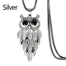Load image into Gallery viewer, LNRRABC Women Sweater Chain Necklace Owl Design Rhinestones Crystal Pendant Necklaces Jewelry Clothing Accessories Drop Shipping--166--