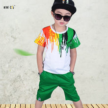 Load image into Gallery viewer, Sport Suits Teenage Summer Boys Clothing Sets Short Sleeve T Shirt &amp; Pants Casual 3 4 5 6 7 8 9 10 Years Child Boy Clothes--129--
