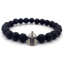 Load image into Gallery viewer, 2018 Hot Trendy Lava Stone Pave CZ Imperial Crown And Helmet Charm Bracelet For Men Or Women Bracelet Jewelry Pulseira hombres--152--
