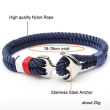 Load image into Gallery viewer, Stainless Steel Anchor Bracelet Rope Bracelets For Women Erkek Bileklik Pulseira Masculina Feminina Men Jewelry Mens jewellery--146--