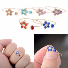 Load image into Gallery viewer, AOMU Wholesale 10pcs Cartoon Cat Flower Jewelry Lots Mixed Lovely Girls boys Princess Crystal Rhinestone Kids Children's Rings--171--