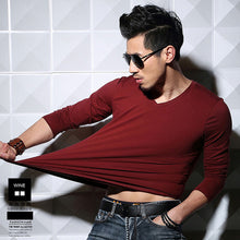 Load image into Gallery viewer, MRMT Lycra cotton 5XL  men's long sleeved T shirt pure color casual cotton mens long sleeve T-shirt outfit new tshirt for male--123--