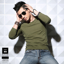 Load image into Gallery viewer, MRMT Lycra cotton 5XL  men's long sleeved T shirt pure color casual cotton mens long sleeve T-shirt outfit new tshirt for male--123--
