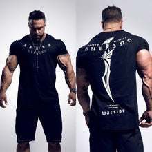 Load image into Gallery viewer, 2018 New Gyms Men BUKING Summer Bodybuilding and Fitness Mens Irregular hem Short Sleeve T-shirt Shirt--125--
