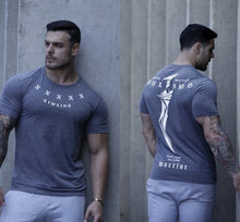 Load image into Gallery viewer, 2018 New Gyms Men BUKING Summer Bodybuilding and Fitness Mens Irregular hem Short Sleeve T-shirt Shirt--125--