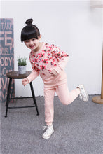 Load image into Gallery viewer, V-TREE Spring autumn girls clothing set floral kids suit set casual two-piece sport suit for girl tracksuit children clothing--133--