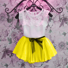 Load image into Gallery viewer, Fashion Baby Girls Clothing Sets New Summer 2017 Sleeveless Tops Tees + Lace Skirt 2 Pcs Suit Casual Children Pullover Clothes--138--