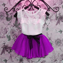 Load image into Gallery viewer, Fashion Baby Girls Clothing Sets New Summer 2017 Sleeveless Tops Tees + Lace Skirt 2 Pcs Suit Casual Children Pullover Clothes--138--