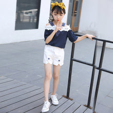 Load image into Gallery viewer, Fashion Baby Girls Clothing Sets New Summer 2017 Sleeveless Tops Tees + Lace Skirt 2 Pcs Suit Casual Children Pullover Clothes--138--