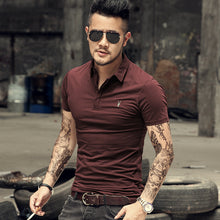 Load image into Gallery viewer, AS Men Polo Shirt Classic Summer Style Short Sleeve Polo Homme Casual Mens Solid Polo Shirt Brands Logo Cotton Top quality--109--