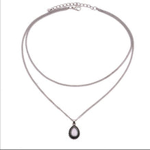 Load image into Gallery viewer, RscvonM New Fashion Double Horn Necklace Crescent Water Drop Necklace Boho Jewelry Minimal Girlfriend Gift drop shipping --164--