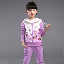 Load image into Gallery viewer, V-tree Spring Autumn teenage girls clothing set zipper sports clothes for girls children tracksuit kids sport suit 4-12T--132--