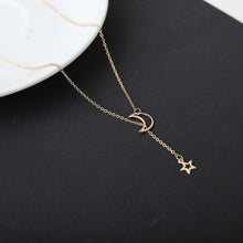 Load image into Gallery viewer, Fashion Moon Star Pendant Choker Necklace Gold Color Alloy Zinc Chain Necklace Necklace For Women Party Jewelry Archery Necklace--157--