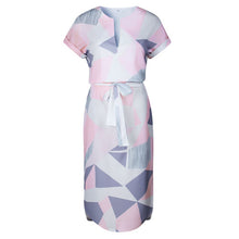 Load image into Gallery viewer, DeRuiLaDy Floral Printed Boho Dress Women 2018 New Short Sleeve Split Sundress Dresses Female Casual Beach Summer Dress Vestidos--104--