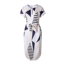 Load image into Gallery viewer, DeRuiLaDy Floral Printed Boho Dress Women 2018 New Short Sleeve Split Sundress Dresses Female Casual Beach Summer Dress Vestidos--104--