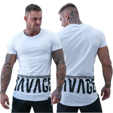 Load image into Gallery viewer, 2018 New Gyms Men BUKING Summer Bodybuilding and Fitness Mens Irregular hem Short Sleeve T-shirt Shirt--125--