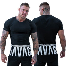 Load image into Gallery viewer, 2018 New Gyms Men BUKING Summer Bodybuilding and Fitness Mens Irregular hem Short Sleeve T-shirt Shirt--125--