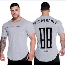Load image into Gallery viewer, 2018 New Gyms Men BUKING Summer Bodybuilding and Fitness Mens Irregular hem Short Sleeve T-shirt Shirt--125--