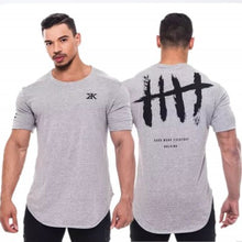 Load image into Gallery viewer, 2018 New Gyms Men BUKING Summer Bodybuilding and Fitness Mens Irregular hem Short Sleeve T-shirt Shirt--125--