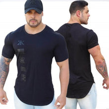 Load image into Gallery viewer, 2018 New Gyms Men BUKING Summer Bodybuilding and Fitness Mens Irregular hem Short Sleeve T-shirt Shirt--125--