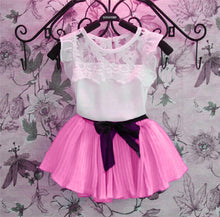 Load image into Gallery viewer, 2017 Girls Clothing Sets Summer Lace Fashion Style Baby Clothes For Girls T-Shirt + Skirts 2Pcs Kids Flower Cupcake Cute Skirt--127--