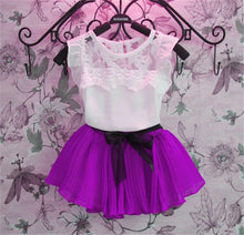 Load image into Gallery viewer, 2017 Girls Clothing Sets Summer Lace Fashion Style Baby Clothes For Girls T-Shirt + Skirts 2Pcs Kids Flower Cupcake Cute Skirt--127--
