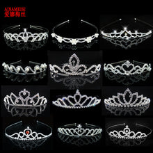 Load image into Gallery viewer, AINAMEISI Princess Crystal Tiaras and Crowns Headband Kid Girls Love Bridal Prom Crown Wedding Party Accessiories Hair Jewelry--177--