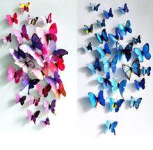 Load image into Gallery viewer, 12pcs/lot 3D PVC Wall Stickers Magnet Butterflies DIY Fridge Magnet stickers Home Decor Poster Kids Rooms Wall Room Decoration -38-