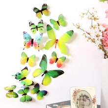 Load image into Gallery viewer, 12pcs/lot 3D PVC Wall Stickers Magnet Butterflies DIY Fridge Magnet stickers Home Decor Poster Kids Rooms Wall Room Decoration -38-