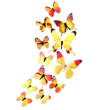 Load image into Gallery viewer, 12pcs/lot 3D PVC Wall Stickers Magnet Butterflies DIY Fridge Magnet stickers Home Decor Poster Kids Rooms Wall Room Decoration -38-