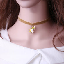 Load image into Gallery viewer, Necklace For Girls Children Kids Enamel Cartoon jewelry Women Animal Lace Choker Necklace Pendant Party--176--