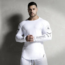 Load image into Gallery viewer, New Fashion High-elasticity Sporting T-shirt Men long Sleeve Fitness T shirt Men's solid gyms Bodybuilding T-shirt Tee--124--