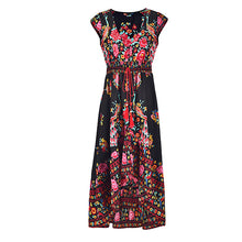 Load image into Gallery viewer, DeRuiLaDy 2018 New Women Summer Boho Beach Maxi Dress Sexy V Neck Vintage Print Long Dresses Casual Sundress Dress vestidos--97--