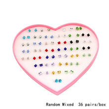 Load image into Gallery viewer, 14Design 36Pairs/set Mix Mini Handmade Flower Clay Earring Stud Sets Fruit Earring Set For Child With Heart Box Earrings Jewelry--169--