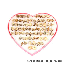 Load image into Gallery viewer, 14Design 36Pairs/set Mix Mini Handmade Flower Clay Earring Stud Sets Fruit Earring Set For Child With Heart Box Earrings Jewelry--169--