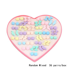 Load image into Gallery viewer, 14Design 36Pairs/set Mix Mini Handmade Flower Clay Earring Stud Sets Fruit Earring Set For Child With Heart Box Earrings Jewelry--169--