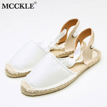 Load image into Gallery viewer, MCCKLE Gladiator Women Sandals Plus Size Summer Shoes Cross Strap Summer Flat Sandals Woman Lace up Female Espadrilles Sandal--84--