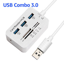 Load image into Gallery viewer, Micro USB Hub 3.0 Combo 3 Ports Card Reader High Speed USB Splitter All In One USB 3.0 Hub or PC Computer Accessories Notebook-15-
