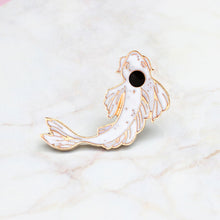 Load image into Gallery viewer, Pink White Koi Brooch Cute Goldfish Carp Enamel Pin Denim Lapel Fish Badge Family Kid Blessing Gifts Friends Personality Jewelry--174--