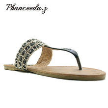 Load image into Gallery viewer, New 2018 Summer Style Shoes Women Sandals Fashion Leopard Flats Top Quality Solid Flip Flops Sexy Slippers Plus Size 6-11--83--