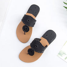 Load image into Gallery viewer, New 2018 Shoes Women Sandals Fashion Flip Flops Summer Style Hair ball Chains Flats Solid Slippers Sandal Flat Free Shipping--82--