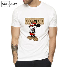 Load image into Gallery viewer, Cartoon Mouse  Design Print T-shirts for Man and Women Casual Men White Soft Tee Shirt Unisex Summer Streewear--116--