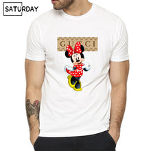 Load image into Gallery viewer, Cartoon Mouse  Design Print T-shirts for Man and Women Casual Men White Soft Tee Shirt Unisex Summer Streewear--116--